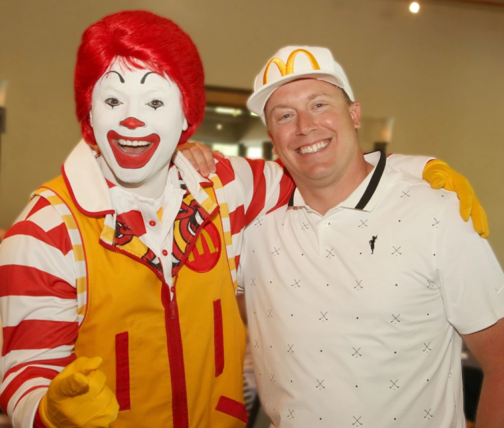 Ronald McDonald with former Board Member and McDonald’s owner/operator Chris Carney